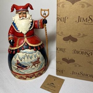 Jim Shore Heartwood Creek Lapland Santa figurine, reindeer sleigh carved